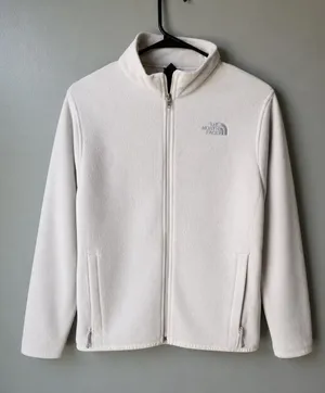 The North Face Ivory White Full Zip Fleece Jacket thumbnail 1