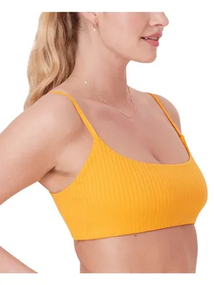 Andie Womens Maui Ribbed Bikini Swim Padded Top AT383 Tangerine Orange S thumbnail 8