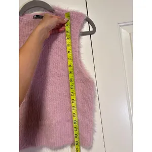 Zara Womens Pink Fuzzy Sleeveless Sweater Vest Size L Soft Knit Y2K Layering Top thumbnail 5