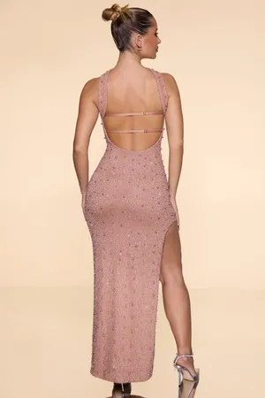 Oh Polly Belgravia Dress Maxi Embellished Bandeau Pink thumbnail 2