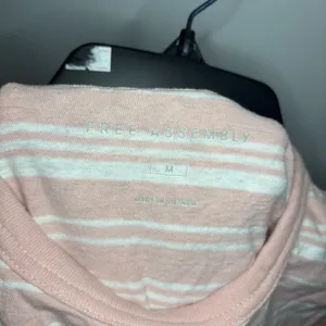 Pink and White Striped Crop Top Size M thumbnail 3