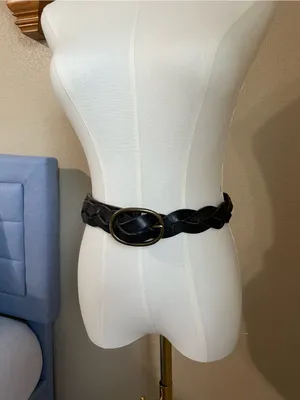 Gap Braided Genuine Leather Belt Size XS-M Dark Brown thumbnail 2