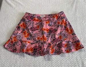 Tommy Bahama Golf Women Pink Tropical Floral Ruffle Hem Skort Large 4309 thumbnail 1