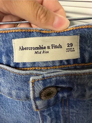 Abercrombie & Fitch mid rise vintage wash Medium Blue Denim Mini Skirt thumbnail 2