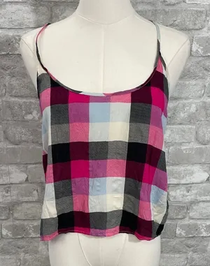 Wilfred Pink and Black Plaid Menton Blouse Tank Top thumbnail 1