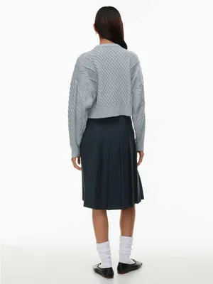 Aritzia Sunday Best Peggy Cropped Sweater grey minimalist coquette romantic 2XS thumbnail 3