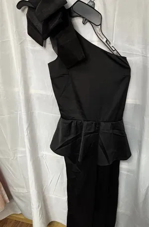 The Drop Silky Stretch One Shoulder Jumpsuit Black XXS thumbnail 1