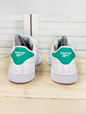 Reebok Club C 85 Logo Tennis Shoes Sneakers White Green Women Size 8 Preppy thumbnail 6