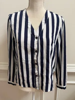 Striped Blouse Blue thumbnail 1