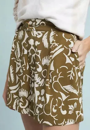 Anthropologie Ett :twa Woman’s Shorts Clearwater Green Print Size XS thumbnail 4