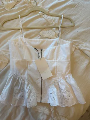 Zara White Camisole With Lace Detail thumbnail 3
