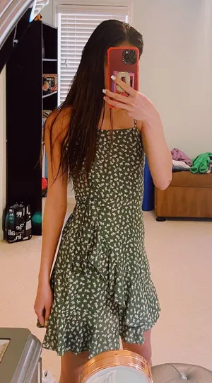 Altar’d State Green Floral Tie Dress thumbnail 1