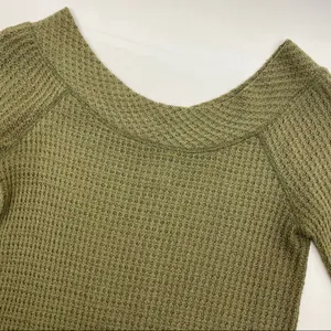 Free People Kate Thermal Long Sleeved Top: Olive Army Camo Green thumbnail 11
