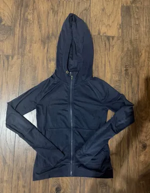 Athleta Performance Full Zip Hooded Athletic Jacket Womens Extra Small Navy Blue thumbnail 1