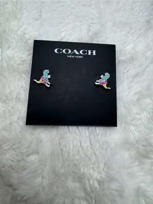 NWT SOLD OUT Coach Pave Rexy Stud Earrings thumbnail 2