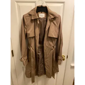 Cole Haan Belted Trench Coat Women Small Taupe Khaki Water Resistant Jacket NWOT thumbnail 3