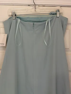 NWT!! Rene Ruiz Strapless Floral Appliqué Dress in Aqua Mint thumbnail 6