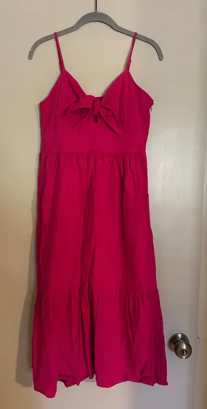 Loft Pink Midi Dress thumbnail 1
