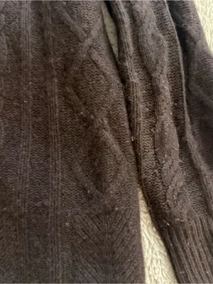 C by Bloomingdale’s Cable Knit Cashmere Sweater Brown Size L thumbnail 4