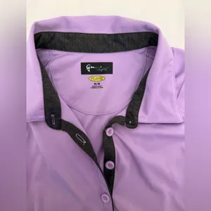 Greg Norman Lavender Polo Shirt with Black Accents thumbnail 2
