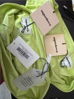 Super down- Karolyna Maxi Skirt Set Neon Lime Two-Piece Strapless Set Size XS thumbnail 7