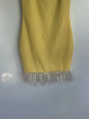 Yellow tinsel statement dress thumbnail 2