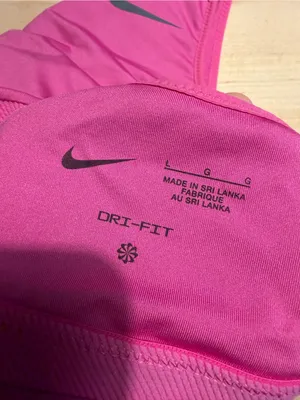 Nike Hot Pink Racerback Sports Bra with Swoosh Large thumbnail 4