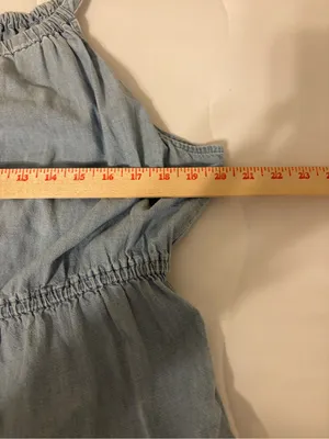 St. John’s Bay XL Chambray Maxi Dress Embroidered Floral Cotton Tiered thumbnail 3
