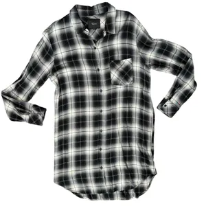 Rails Black White Plaid Button Down Long Sleeve Bianca Soft Shirt Dress size M thumbnail 12