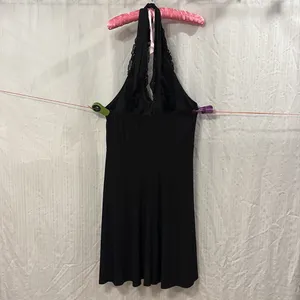 Vintage Onyx Night Ruffle Neckline Halter Dress thumbnail 2