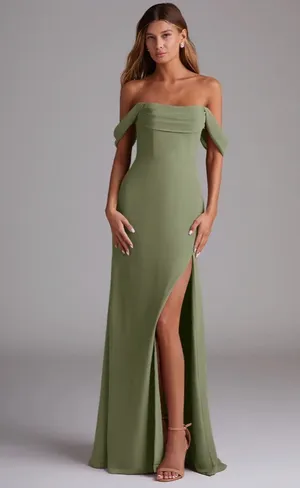 Azazie Pistachio Saige Dress thumbnail 3