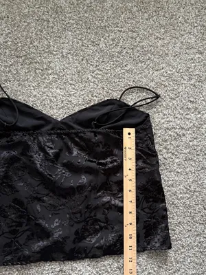Abercrombie & Fitch Black Floral Burnout Velvet Cami Tank thumbnail 5