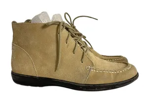 Lands End Womens‎ 9.5 B Camel Brown Suede Lace Up Moc Toe Chukka Ankle Boots thumbnail 1
