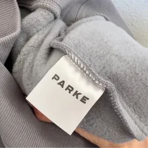 PARKE Monochrome Varsity Mockneck Sweatshirt in Stone Gray New thumbnail 8