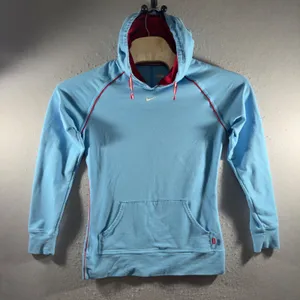 2165 | Nike Fit Dry Athletic Pullover Hoodie Blue Red Women Size M 322310-405 thumbnail 1