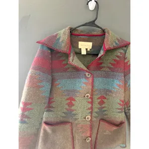Territory Ahead Womens Small Southwestern Wool‎ Blend Jacket Aztec Pattern Vtg thumbnail 2