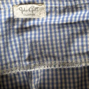 Blue White Gingham Crop Top Size S Spaghetti Strap Heart Neck Tie Back Y2K Cute thumbnail 3