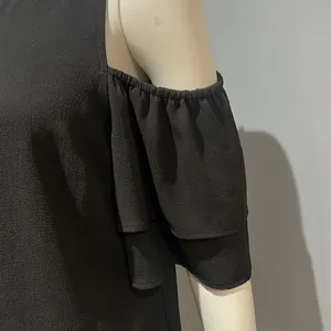 Michael Michael Kors Black Cold Shoulder Blouse Small thumbnail 3