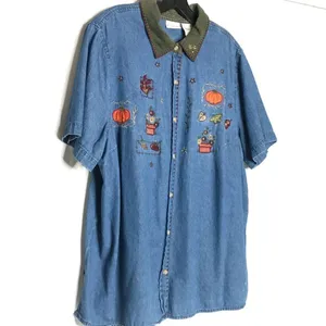 Vintage White Stag Plus Woman Embroidered Shirt thumbnail 5