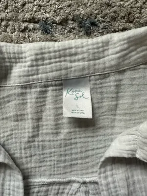 Kona Sol Waffle White Button Up thumbnail 4
