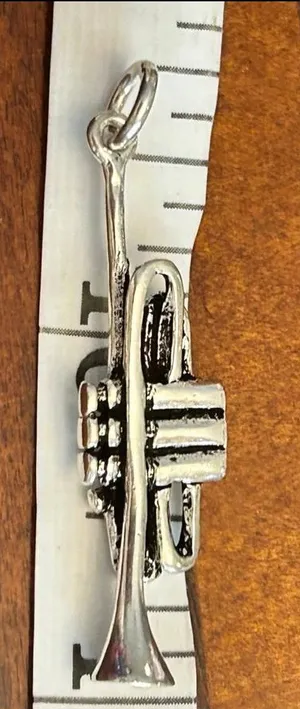 Pendant charm cute unique silver plated saxophone thumbnail 1