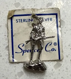 VINTAGE ESTATE SPENCER CO. 925 STERLING SILVER‎ Minute Man CHARM thumbnail 1