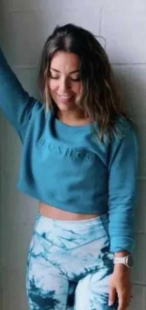 Balance‎ Athletica The Essence Cropped Sweatshirt Marine Teal Size Medium thumbnail 1