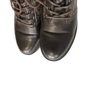 DKNY Women's‎ Size 7.5 M Roselyn Brown Monogram Print Lace Up Combat Boots thumbnail 9