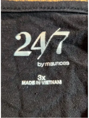 Maurices 24/7 Deep Scoop V-Neck Dolman Short Sleeve Top Solid Black 3X W-269 thumbnail 3