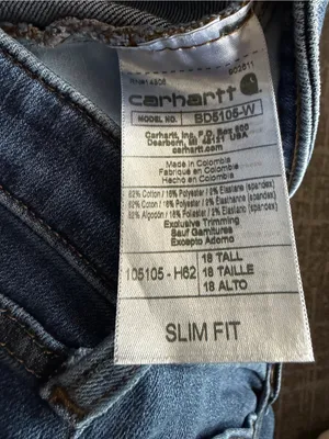 Carhartt Womens Rugged Flex Slim Fit Tapered Leg Jeans Size 18 Tall thumbnail 3