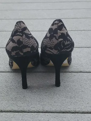 Nine West Black Lace Peep Toe Heels | Nine West Sorbet Heels thumbnail 5