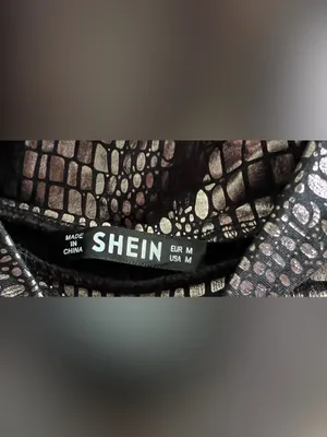 SHEIN Metallic Snake-Print Long Sleeve Top - Gold-Bronze/Black thumbnail 2