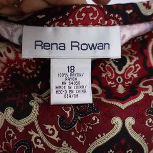 Rena Rowan Skirt Womens 18 Scarlet Damask Paisley Midi Red New thumbnail 2
