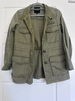 olive green Madewell Catskills military jacket with multiple pockets thumbnail 2